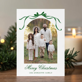 グリーンエレガントボウのクリスマス4写真 シーズンカード