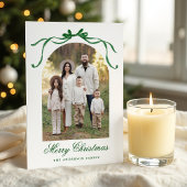 グリーンエレガントボウのクリスマス4写真 シーズンカード