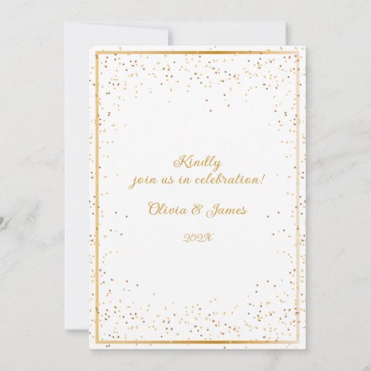 グリーンエレガントボウフローラ日付を保存結婚する 招待状 (裏面)