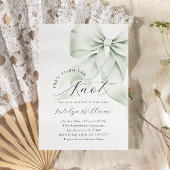 グリーンエレガントボウブライダルシャワー 招待状