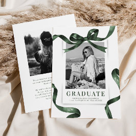 グリーンエレガントボウ写真卒業 案内状