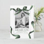 グリーンエレガントボウ写真卒業 案内状 (スタンド正面)