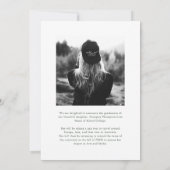 グリーンエレガントボウ写真卒業 案内状 (裏面)