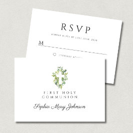 グリーンエレガントボタニカルクロスファースト聖餐式 出欠カード