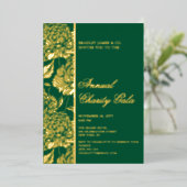 グリーンエレガントボタニカルチャリティーイベントガラパーティー 箔招待状 (立ち正面)