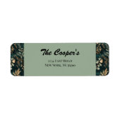 グリーンエレガントボタニカル差出人住所 ラベル (正面)