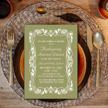 グリーンエレガントボーダータンクスギビング招待状