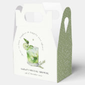 グリーンエレガントマルガリタカクテルブライダルシャワー フェイバーボックス (オープン)