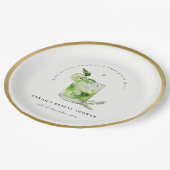 グリーンエレガントマルガリタカクテルブライダルシャワー ペーパープレート (アングル)