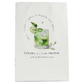 グリーンエレガントマルガリタカクテルブライダルシャワー ミディアムペーパーバッグ (正面)