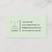 グリーンエレガントミニマル清掃会社シンプル 名刺 (裏面)
