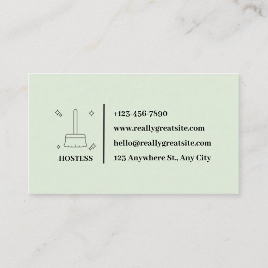 グリーンエレガントミニマル清掃会社シンプル 名刺 (裏面)