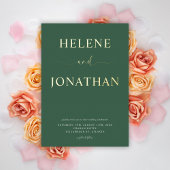 グリーンエレガントミモダンミラ結婚リスト 箔招待状