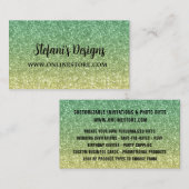 グリーンエレガントミントグラデーショングリッターオンラインストア 名刺 (正面/裏面)