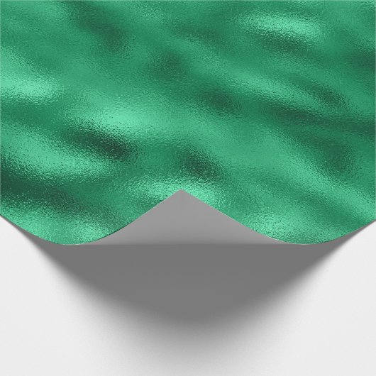 グリーンエレガントメタリックホリデークリスマス ラッピングペーパー (角)