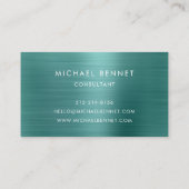 グリーンエレガントメタリック・モノグラム・コンサルタント 名刺 (裏面)