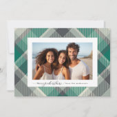 グリーンエレガントメリークリスマスカスタムの格子状の写真 シーズンカード (正面)