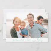 グリーンエレガントメリークリスマスフォトコラージュ シーズンカード (正面)