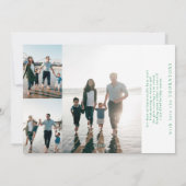 グリーンエレガントメリークリスマスフォトコラージュ シーズンカード (裏面)