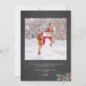 グリーンエレガントメリークリスマスホリデーフォトカード シーズンカード (裏面)