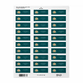 グリーンエレガントメリークリスマス金ゴールドスター ラベル (フルシート)