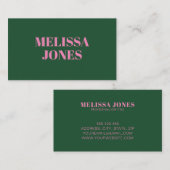 グリーンエレガントモダンピンクプロフェッショナル 名刺 (正面/裏面)