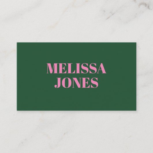 グリーンエレガントモダンピンクプロフェッショナル 名刺 (正面)