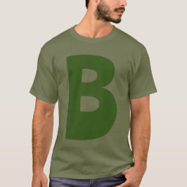 グリーンエレガントモノグラムイニシャルレター Tシャツ