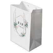 グリーンエレガントモノグラムユーカリ結婚プス ミディアムペーパーバッグ (裏面アングル)