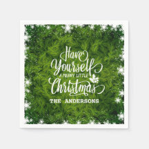 グリーンエレガントモミ離れスクリスマス | ナプキン