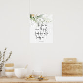 グリーンエレガントユーカリの真結婚の愛へようこそ ポスター (キッチン)