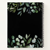 グリーンエレガントユーカリパーソナライズされたレシピ本 ノートブック (裏面)