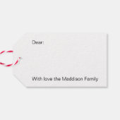 グリーンエレガントユーカリプトゥスメリークリスマスホリデー ギフトタグ (裏面横)