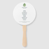 グリーンエレガントユーカリ葉結婚式 プログラム ハンドファン (裏面)