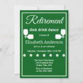 グリーンエレガントリタイアピックボールパドルパーティー 招待状 (正面)