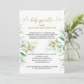 グリーンエレガントリーグリーン&金ゴールドベビースプリンクル 招待状 (スタンド正面)