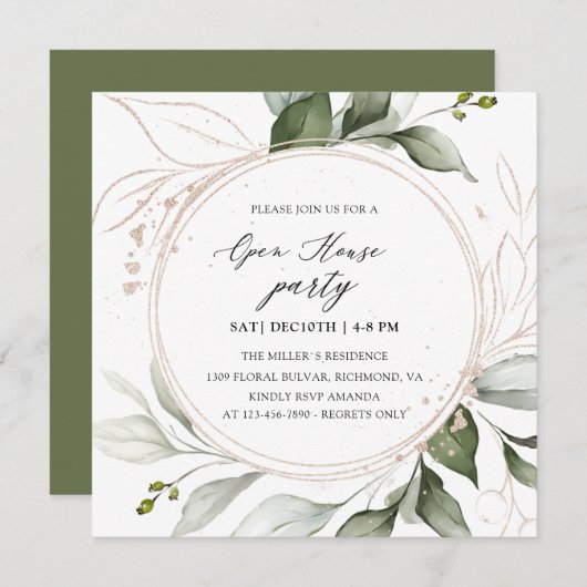 グリーンエレガントリーゴールデンホリデーオープンハウス  招待状 (正面/裏面)