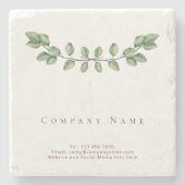 グリーンエレガントリーフ社名石コースター ストーンコースター (正面)