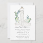グリーンエレガントリー結婚ズのドレスブライダルシャワー 招待状 (正面)
