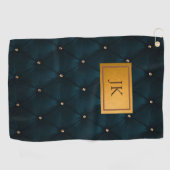 グリーンエレガントレザー、ダイヤモンド、モノグラム ゴルフタオル (横)