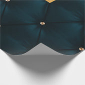 グリーンエレガントレザー、ダイヤモンド、モノグラム ラッピングペーパー (角)