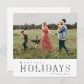 グリーンエレガントレタリングで最も幸せなグレー |写真 シーズンカード (正面/裏面)