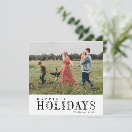 グリーンエレガントレタリングハッピーストブラック |写真 シーズンカード (スタンド正面)