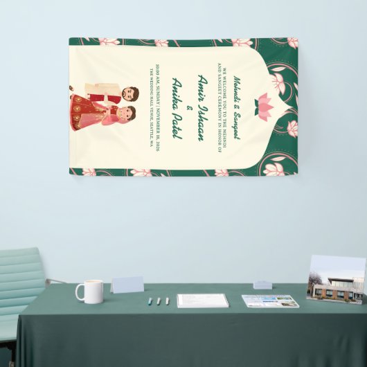 グリーンエレガントロータスランタンズメンディサンゲインディアン 横断幕 (トレードショー)