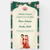 グリーンエレガントロータスランタンズメンディサンゲインディアン 横断幕 (縦)