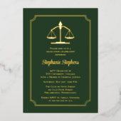 グリーンエレガントロー弁護士卒業党 箔招待状 (正面)