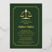 グリーンエレガントロー弁護士卒業党 箔招待状 (正面)