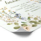 グリーンエレガントワイルドフラワーパステル結婚ズゲストブック ポスター (角)