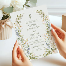 グリーンエレガントワイルドフラワーパステル結婚ズ