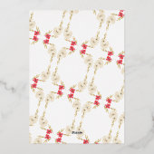 グリーンエレガントワン写真楽しいクリスマス金ゴールド 箔シーズンカード (裏面)